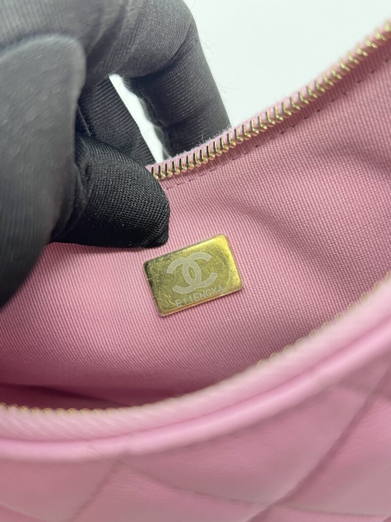Chanel Half Moon Chain Hobo Bag Pink GHW