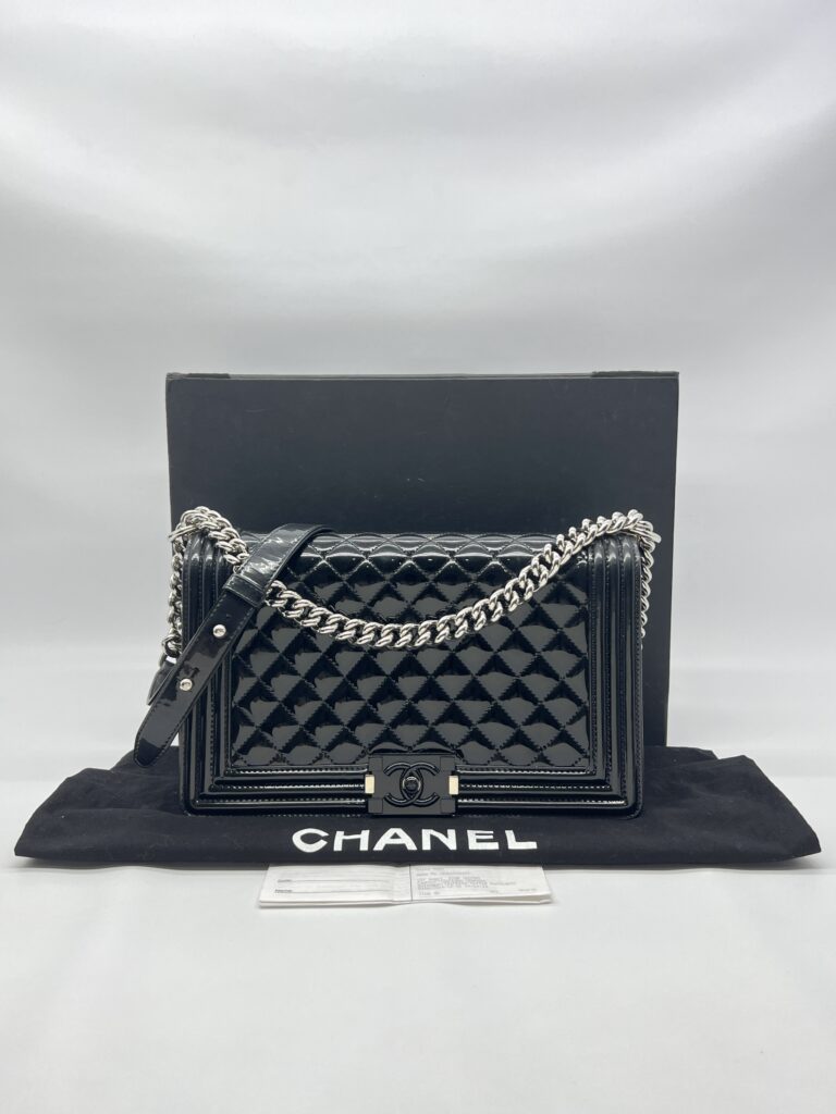 Chanel Boy 28 Vernis Black SHW