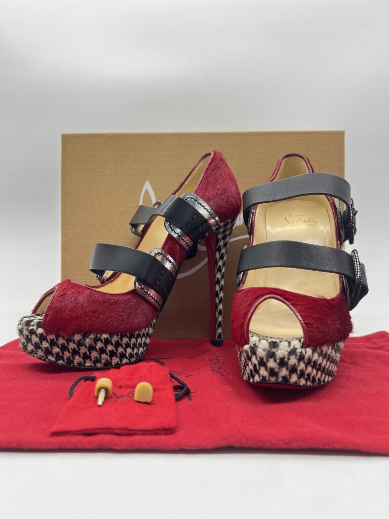Christian Louboutin Bikiki 140 Pony Red Black