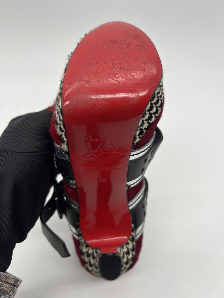 Christian Louboutin Bikiki 140 Pony Red Black