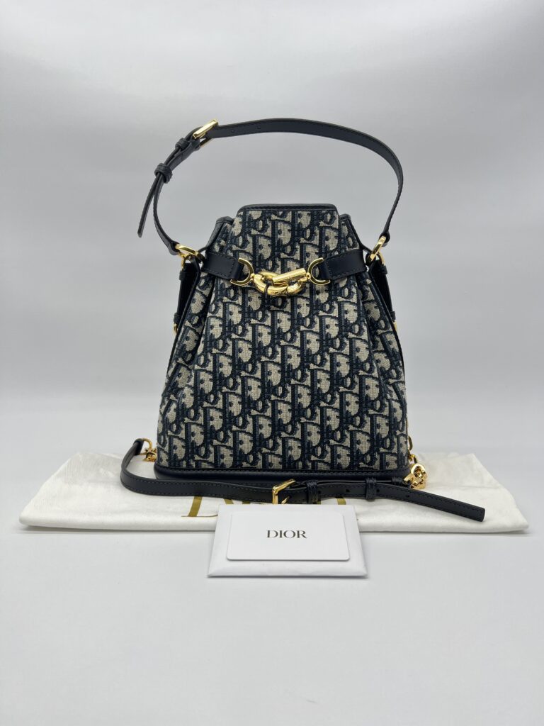 Dior Medium C'est Bag Canvas Oblique Navy GHW