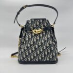 Dior Medium C'est Bag Canvas Oblique Navy GHW