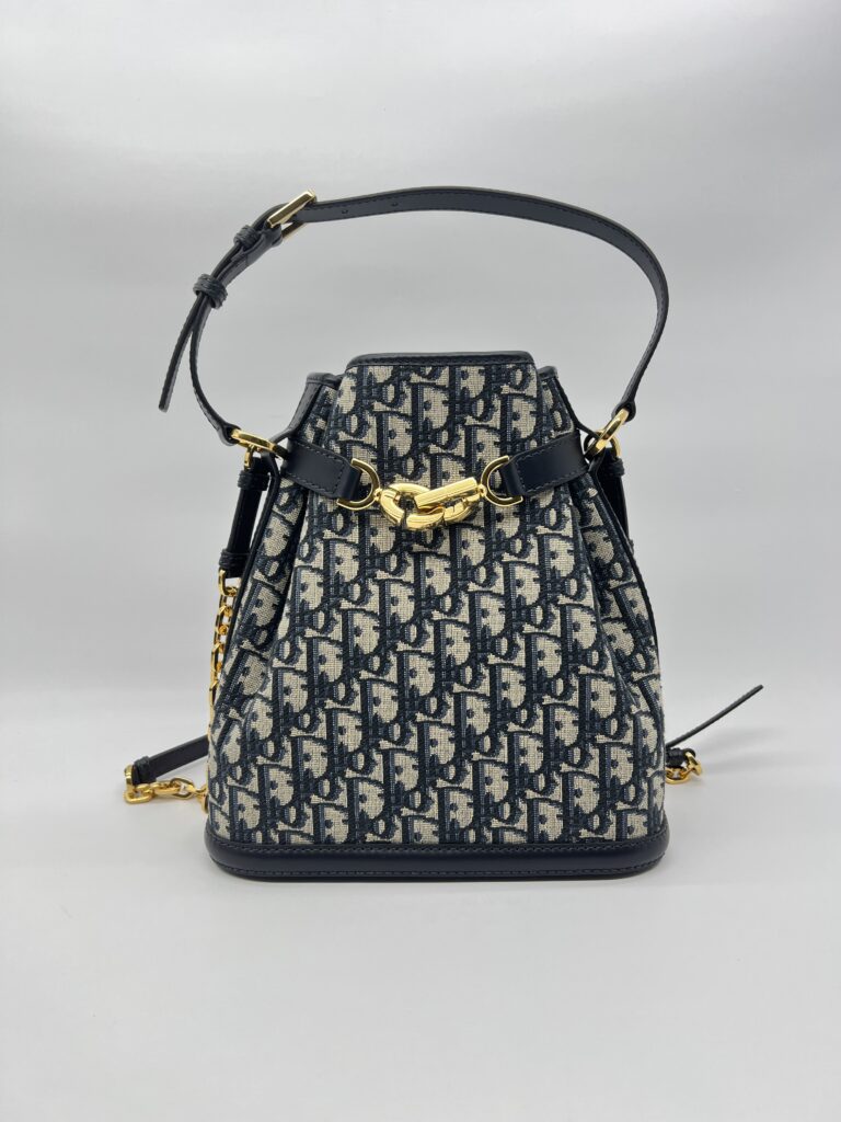Dior Medium C'est Bag Canvas Oblique Navy GHW