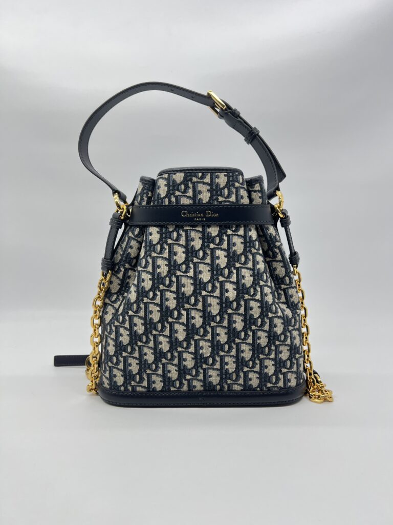 Dior Medium C'est Bag Canvas Oblique Navy GHW