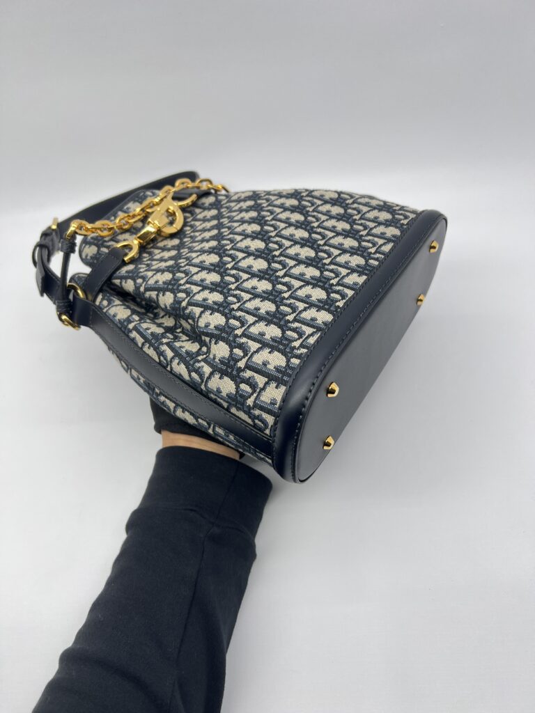 Dior Medium C'est Bag Canvas Oblique Navy GHW
