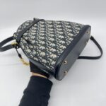 Dior Medium C'est Bag Canvas Oblique Navy GHW