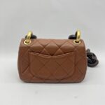 Chanel Mini Flap Rectangle Paris Lambskin Caramel Brown Wood HW