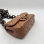 Chanel Mini Flap Rectangle Paris Lambskin Caramel Brown Wood HW