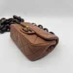 Chanel Mini Flap Rectangle Paris Lambskin Caramel Brown Wood HW