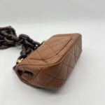 Chanel Mini Flap Rectangle Paris Lambskin Caramel Brown Wood HW