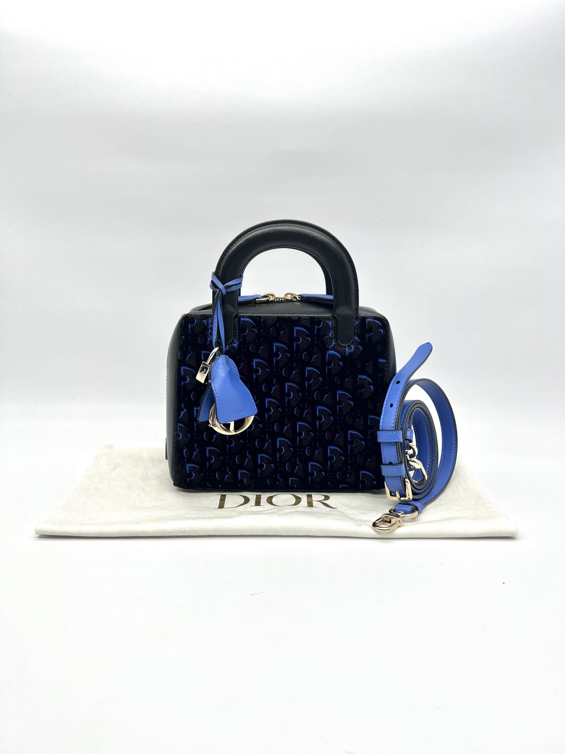 Dior Lily Bowling Black Blue Velvet GHW