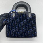 Dior Lily Bowling Black Blue Velvet GHW