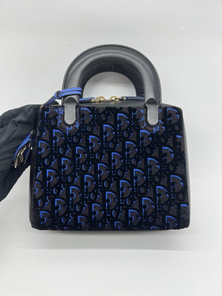 Dior Lily Bowling Black Blue Velvet GHW