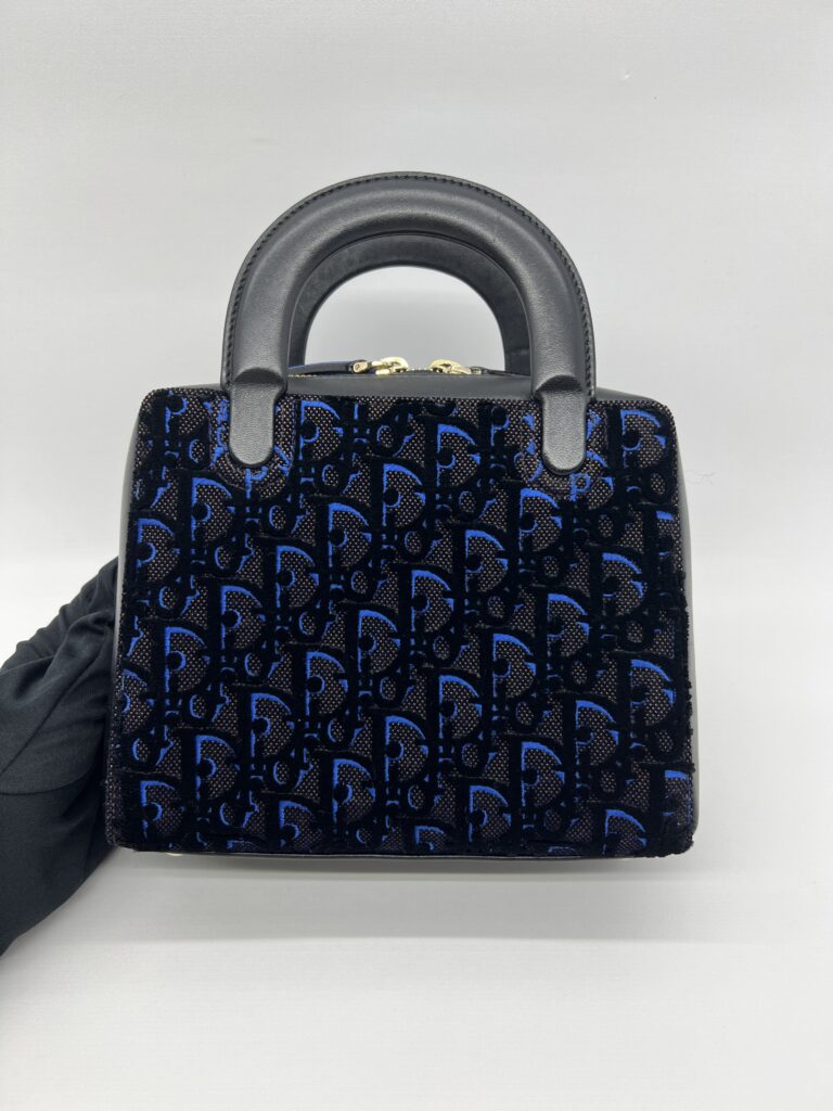 Dior Lily Bowling Black Blue Velvet GHW