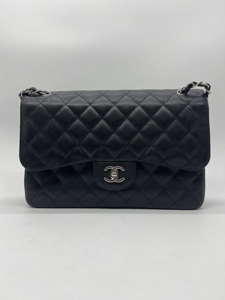 Chanel Jumbo Classic D Flap Caviar Black SHW