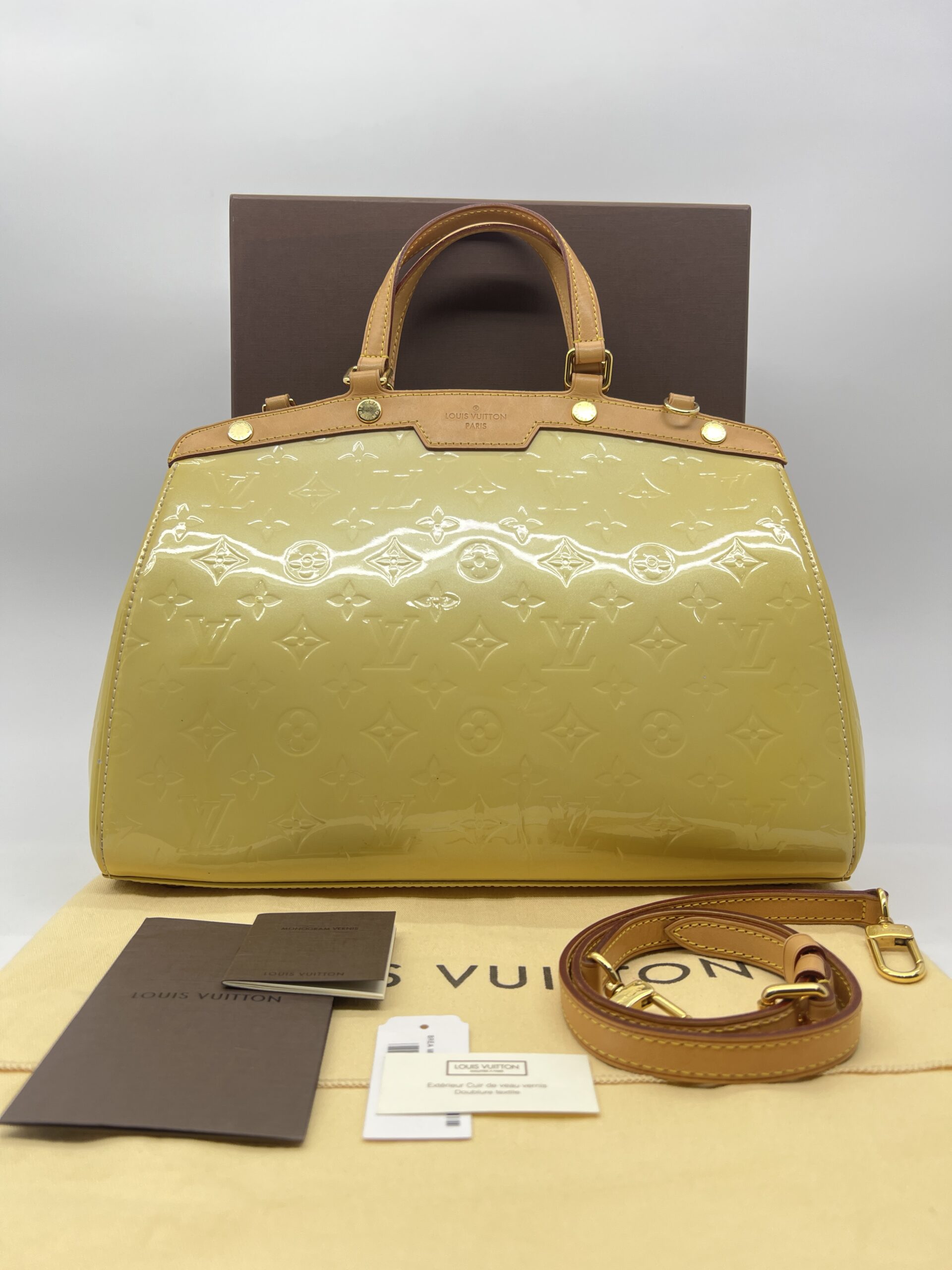 Louis Vuitton Brea MM Vernis Yellow GHW