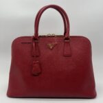 Prada Top Handle Bag Saffiano Lux Fuoco