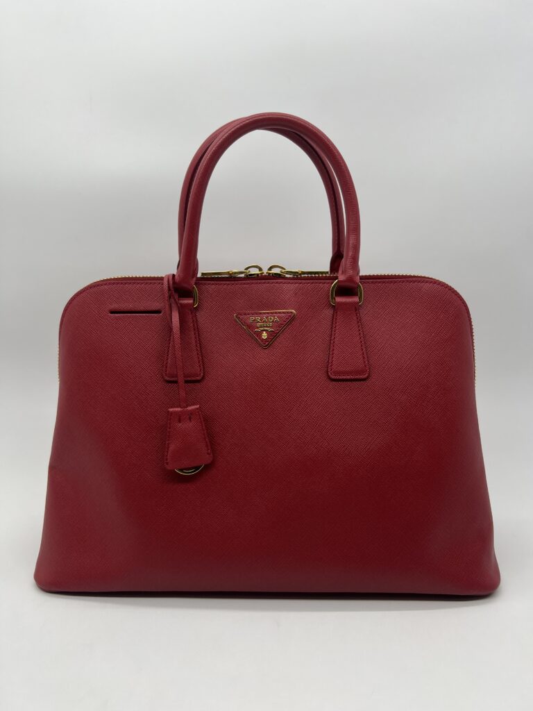 Prada Top Handle Bag Saffiano Lux Fuoco