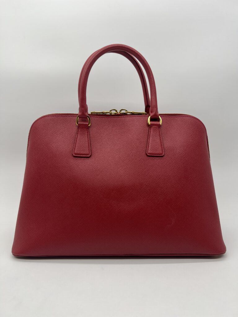 Prada Top Handle Bag Saffiano Lux Fuoco