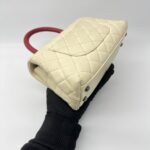 Chanel Small Coco Handle Ivory Caviar Red Lizard RHW