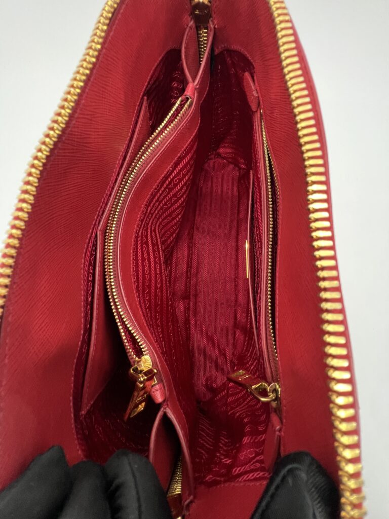 Prada Top Handle Bag Saffiano Lux Fuoco