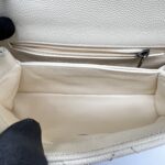 Chanel Small Coco Handle Ivory Caviar Red Lizard RHW