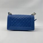 Chanel Boy Medium 25 Blue Caviar SHW