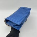Chanel Boy Medium 25 Blue Caviar SHW