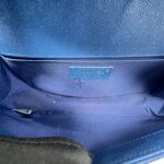 Chanel Boy Medium 25 Blue Caviar SHW