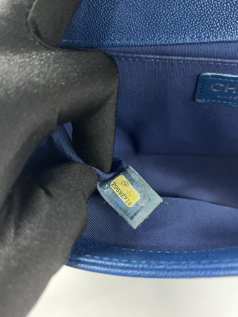 Chanel Boy Medium 25 Blue Caviar SHW