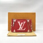 Louis Vuitton Pochette Double Zip Monogram Red Pink GHW