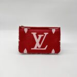 Louis Vuitton Pochette Double Zip Monogram Red Pink GHW