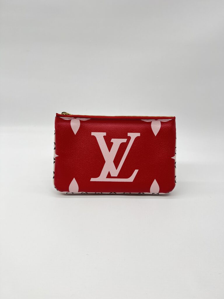Louis Vuitton Pochette Double Zip Monogram Red Pink GHW
