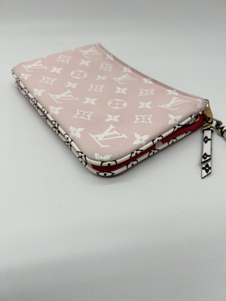 Louis Vuitton Pochette Double Zip Monogram Red Pink GHW