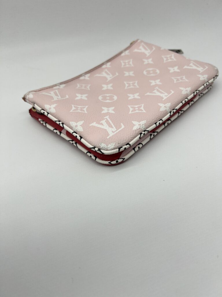 Louis Vuitton Pochette Double Zip Monogram Red Pink GHW