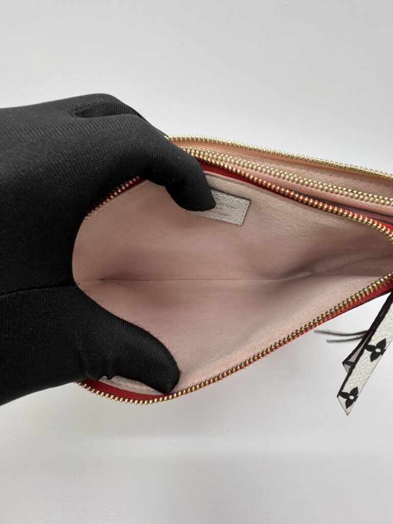 Louis Vuitton Pochette Double Zip Monogram Red Pink GHW