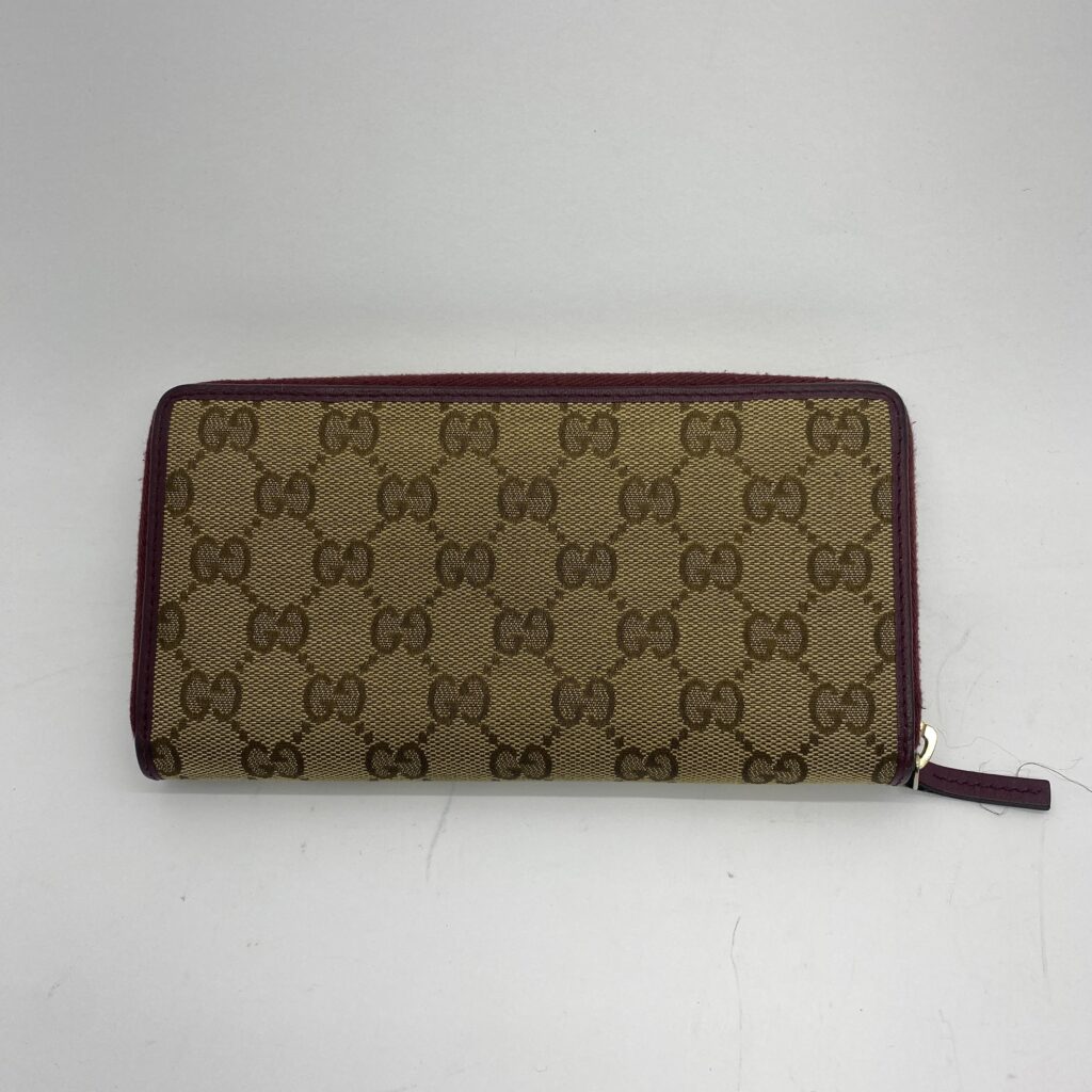 Gucci Mayfair Bow Long GG Canvas Burgundy GHW
