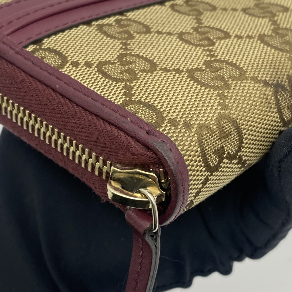 Gucci Mayfair Bow Long GG Canvas Burgundy GHW