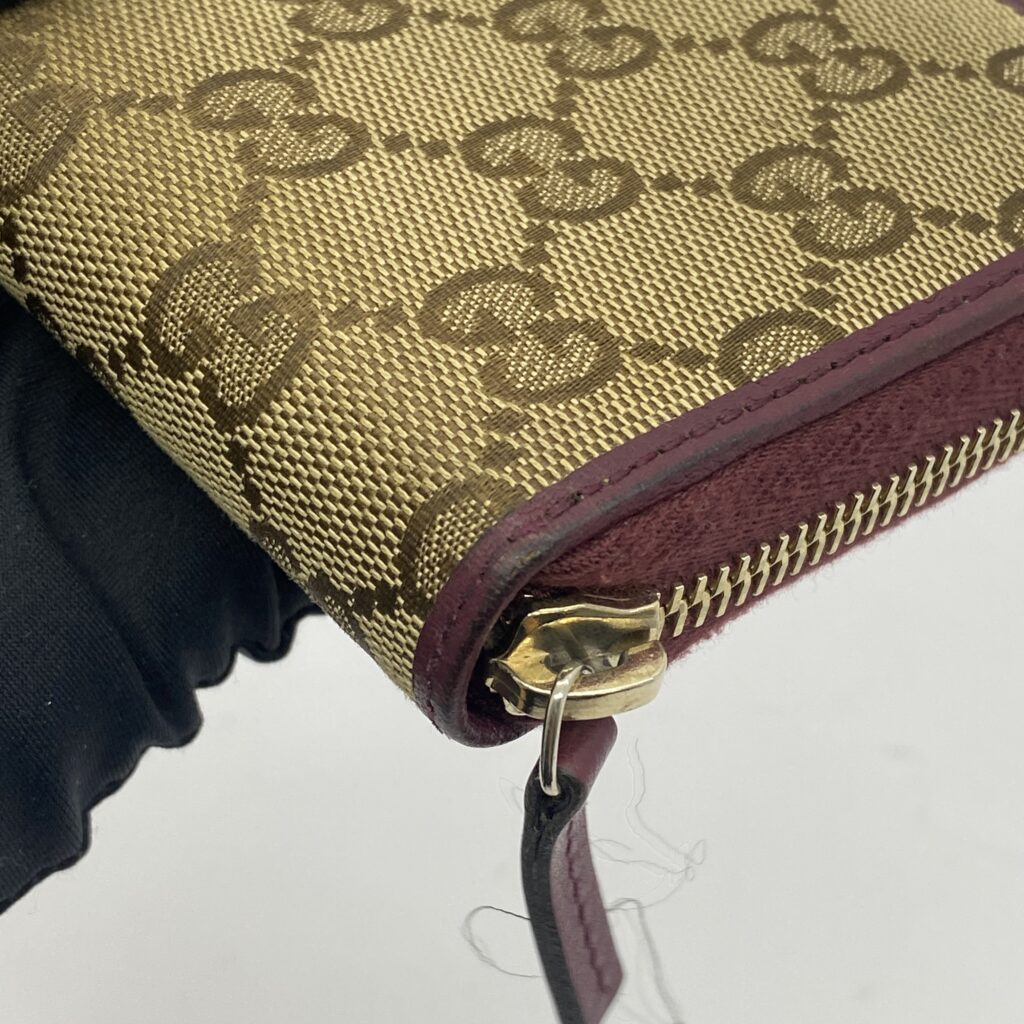 Gucci Mayfair Bow Long GG Canvas Burgundy GHW
