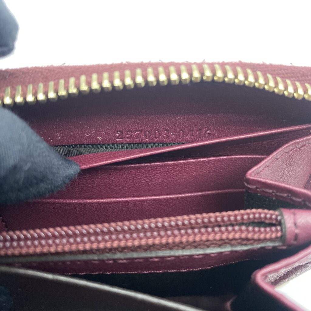 Gucci Mayfair Bow Long GG Canvas Burgundy GHW