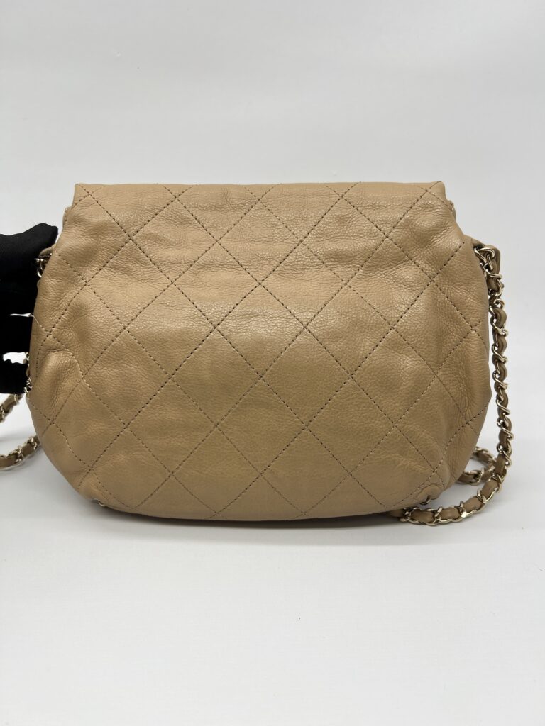 Chanel Round Chain Flap Camel Brown GHW