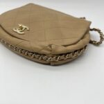 Chanel Round Chain Flap Camel Brown GHW
