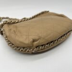 Chanel Round Chain Flap Camel Brown GHW