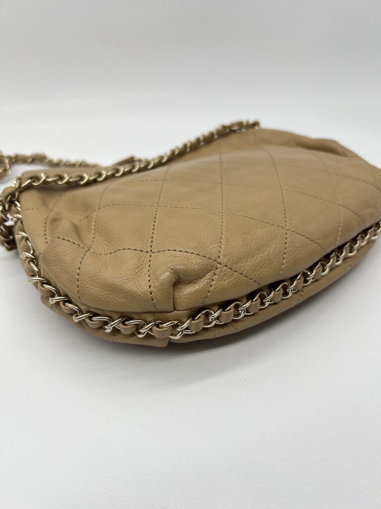 Chanel Round Chain Flap Camel Brown GHW