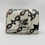 Louis Vuitton Twist MM Epi Chain Flowers White Black Red SHW