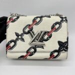 Louis Vuitton Twist MM Epi Chain Flowers White Black Red SHW