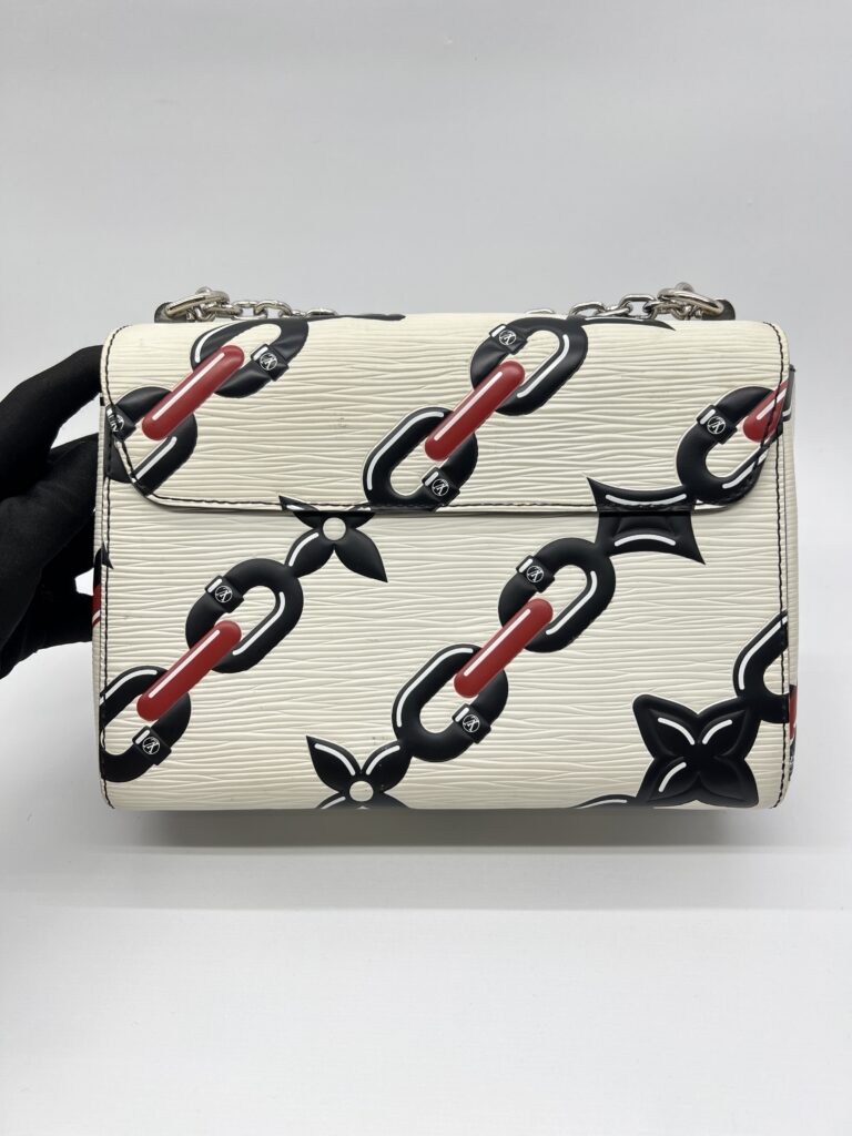 Louis Vuitton Twist MM Epi Chain Flowers White Black Red SHW