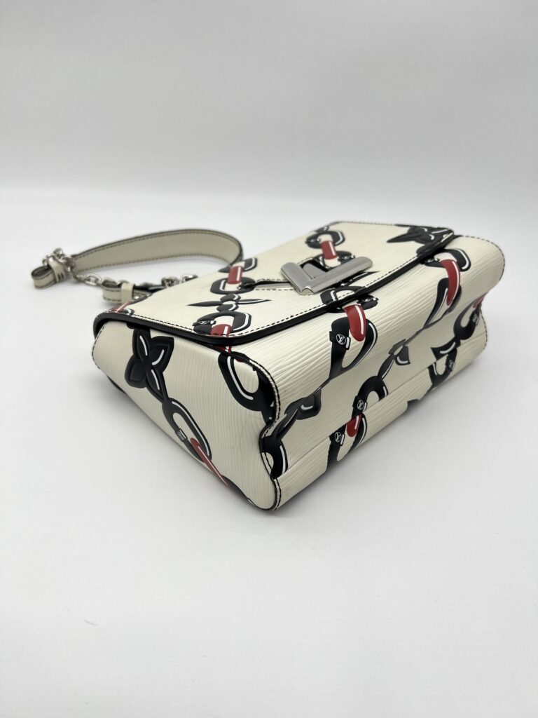 Louis Vuitton Twist MM Epi Chain Flowers White Black Red SHW