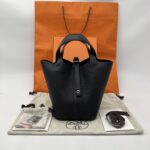 Hermes Picotin 18 Clemence Noir PHW
