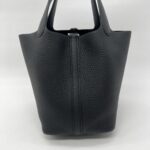 Hermes Picotin 18 Clemence Noir PHW